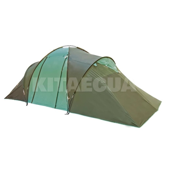 Палатка туристическая 560х240х200 см 6-местная с тамбуром зеленая Camping-6 Time Eco (4000810001873)