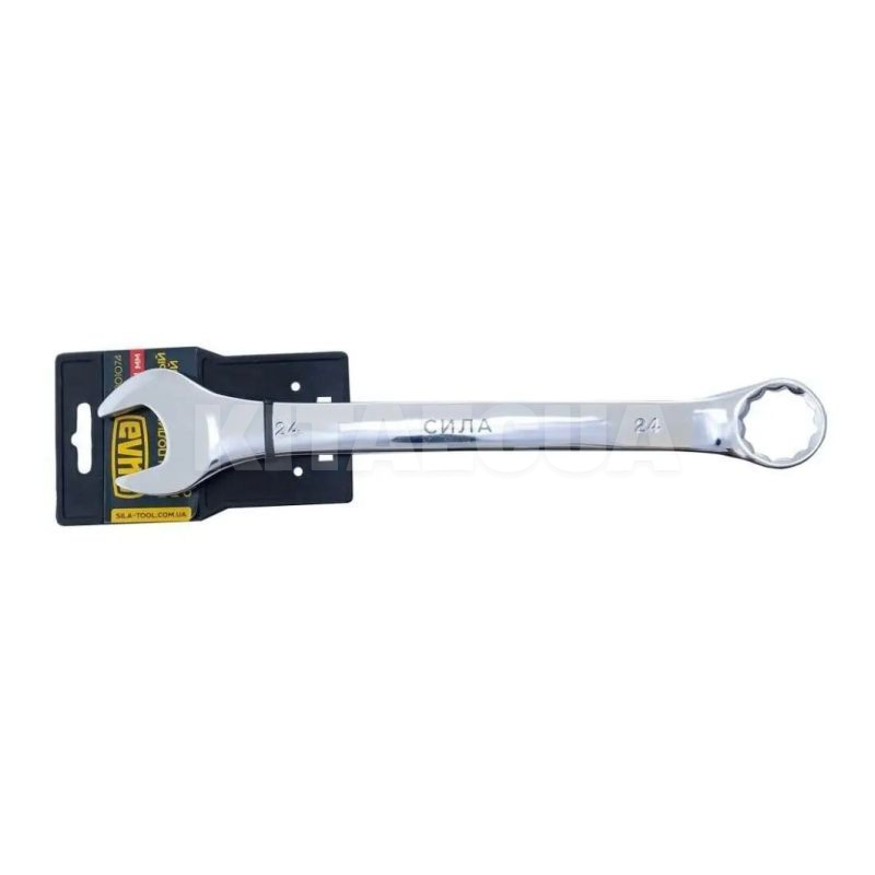 Ключ рожково-накидной 24 мм 12-гранный полированный CrV СИЛА (201074) - 2