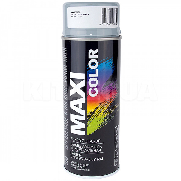 Фарба-емаль сіра 400мл універсальна декоративна MAXI COLOR (MX7001-MAXI COLOR)