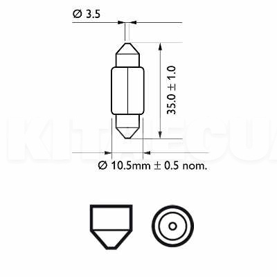 Лампа накаливания 12V 5W C5W Vision PHILIPS (PS 12844 CP) - 2