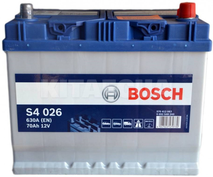 Акумулятор автомобільний 70Ач 630А "+" праворуч BOSCH (0092S40260)