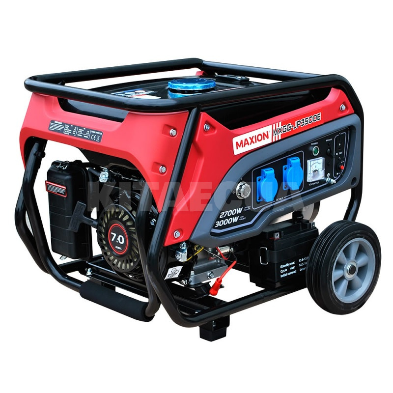 Генератор бензиновий 3кВт ручний та електричний запуск MAXION (MXGG-JP3500E) - 3