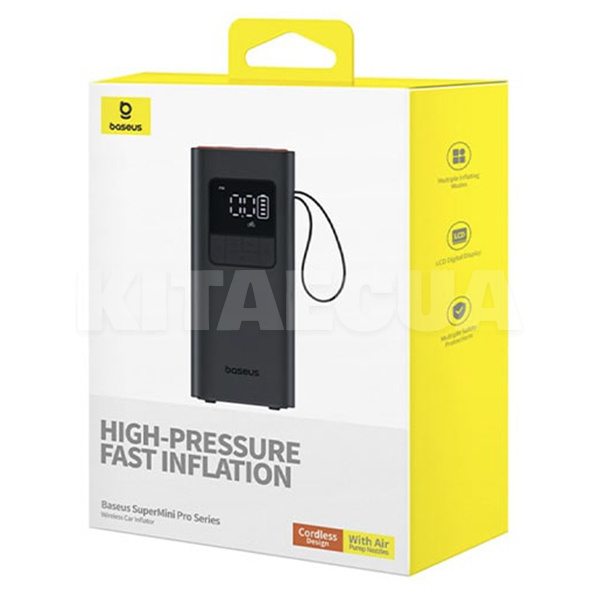 Автомобільний компресор 200 л/хв 850 Вт 8 Атм SuperMini Pro Series Wireless Car Inflator BASEUS (C11159300111-00) - 2