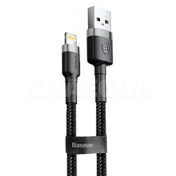 Кабель USB - Lightning 2.4A Cafule 1м черно-серый BASEUS (CALKLF-BG1)