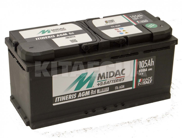 Аккумулятор автомобильный 105Ач 950А "+" справа MIDAC (605.901.095)