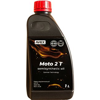 Масло моторное MOTO 2T S 1л полусинтетическое AVEX