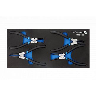 Набор клещей для стопорных колец 4 предмета в ложементе EVA HOGERT