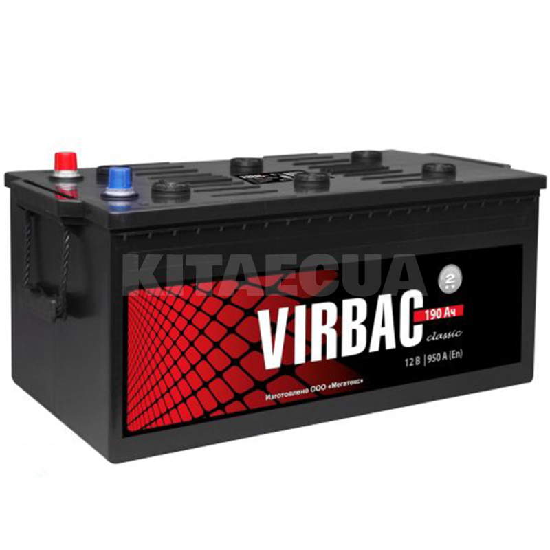 Аккумулятор автомобильный 190Ач 950А "+" слева VIRBAC (6СТ-190-А3-Virbac-cl)