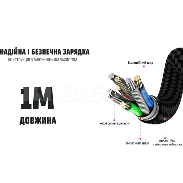 Кабель USB - microUSB 3А VC-6601M 1м черный VOIN (VC-6601M BK) - 2