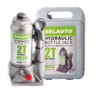 Домкрат гідравлічний пляшковий до 2т (148мм-278мм) пластиковий кейс BELAUTO
