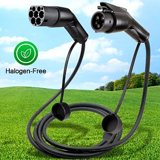 Зарядный кабель для электромобиля 7.4 кВт 5м Type 2 (станция) - Type 1 (американское авто) FEYREE