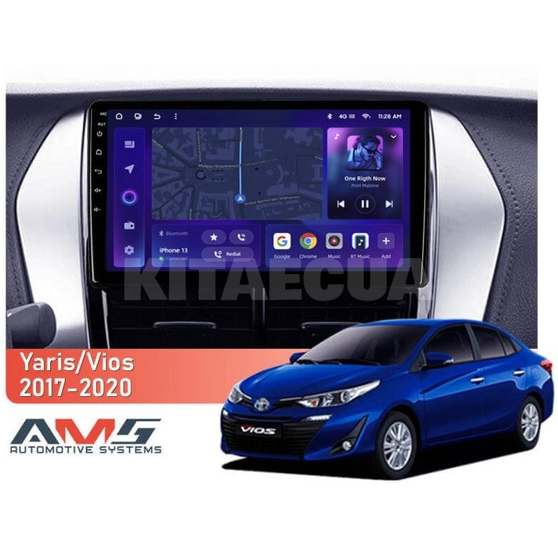 Штатна магнітола MOSS M3 4+32 ГБ 9" Toyota Vios 2017-2020 (F2) AMS (50745) - 2