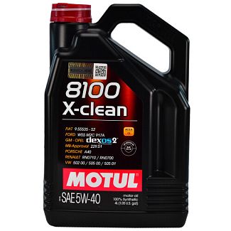 Масло моторне синтетичне 5л 5W-40 8100 X-Clean MOTUL