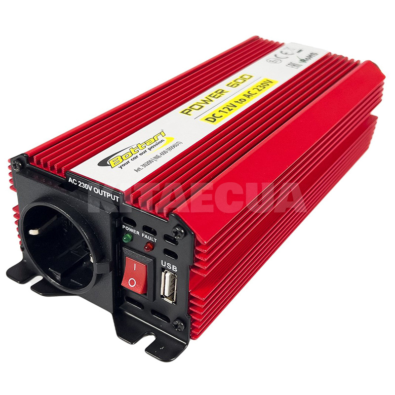 Інвертор 12-220В 600Вт POWER-600 BOTTARI (30200-IS) - 2
