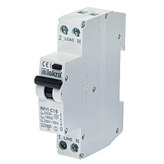 Диференціальний вимикач 16A 1P+N 30мА RFI1C16A ІSKRA