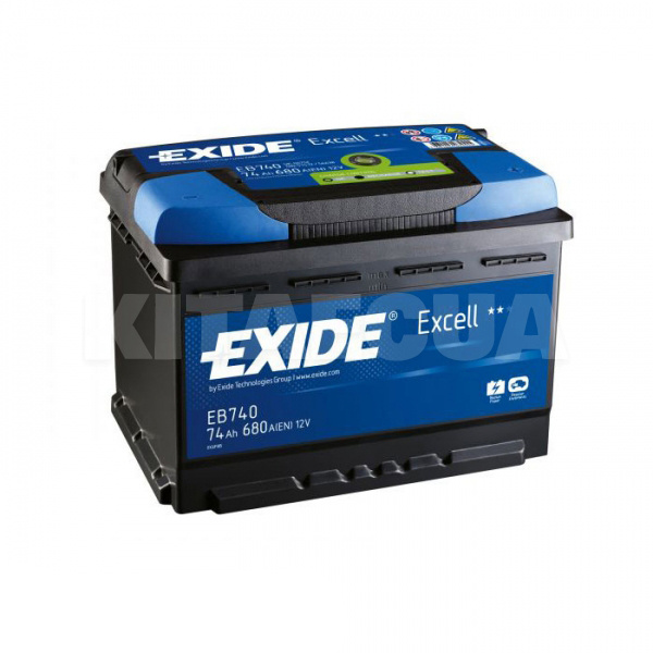 Акумулятор автомобільний 74Ач 680А "+" праворуч EXIDE (EB740)