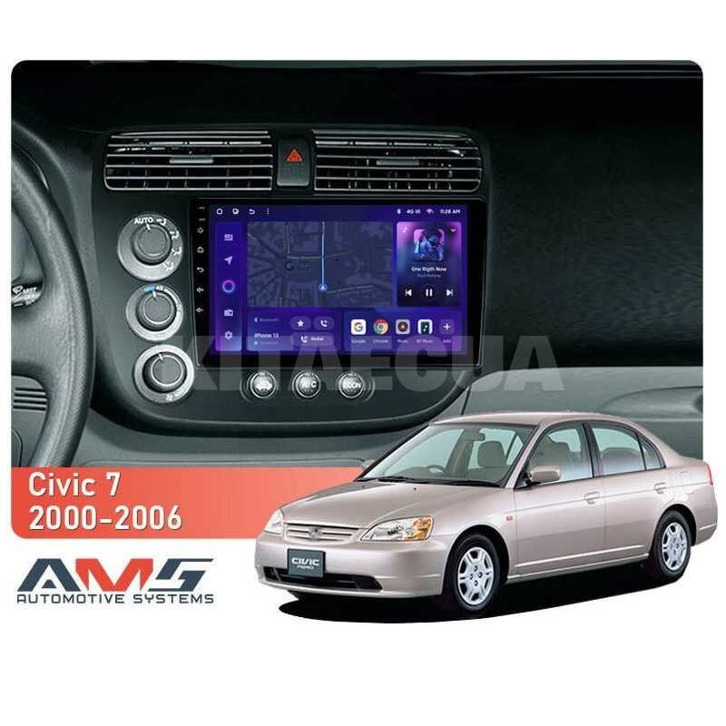 Штатна магнітола MOSS M3 4+32 ГБ 9" Honda Civic 7 2000-2006 AMS (49952) - 2