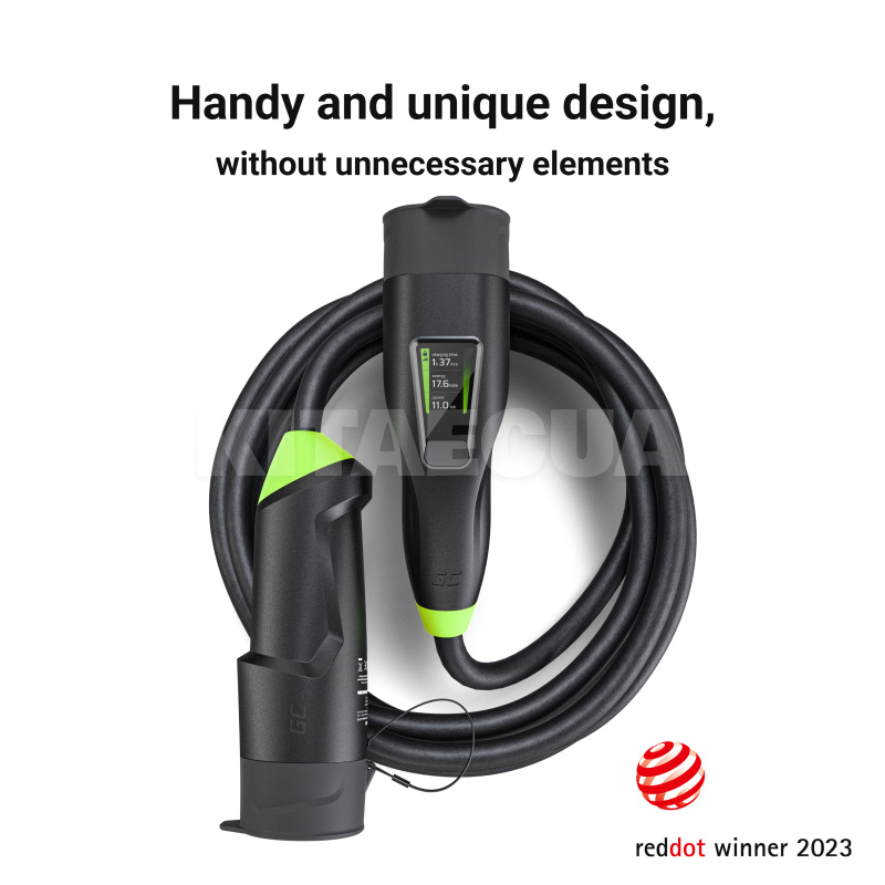 Зарядка для электромобиля 11 кВт 16A 3-фазы Type 2 (европейское авто) GC Habu EV Green Cell (EVGC01) - 8