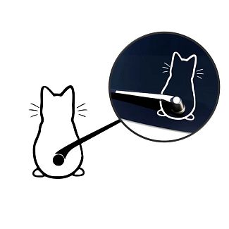 Наклейка "Кот белый" на лобовое стекло 25.6х21см 