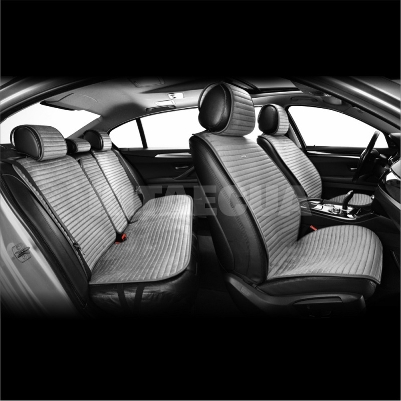 Накидки на сиденья серые с подголовником Sport CARLIFE (SC10204) - 5