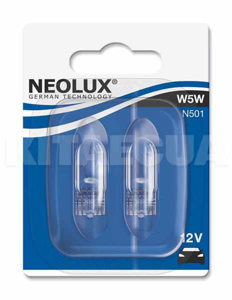 Лампа накаливания 12V 5W W2.1x9.5d Standard "блистер" (компл.) NEOLUX (NE N501_02B)