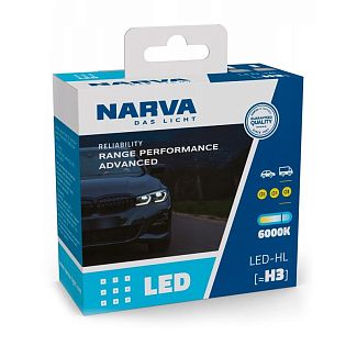 LED лампа для авто H3 19W 6000K Range Power Advanced +100% NARVA