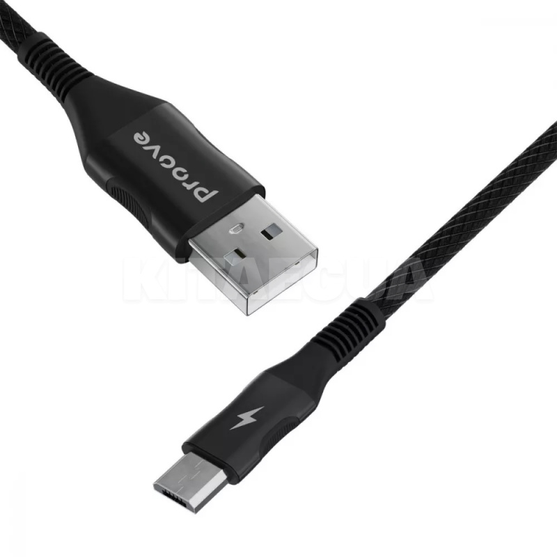 Кабель USB Micro USB 2.4A 1м Braided Scout чорний PROOVE (488530001) - 5