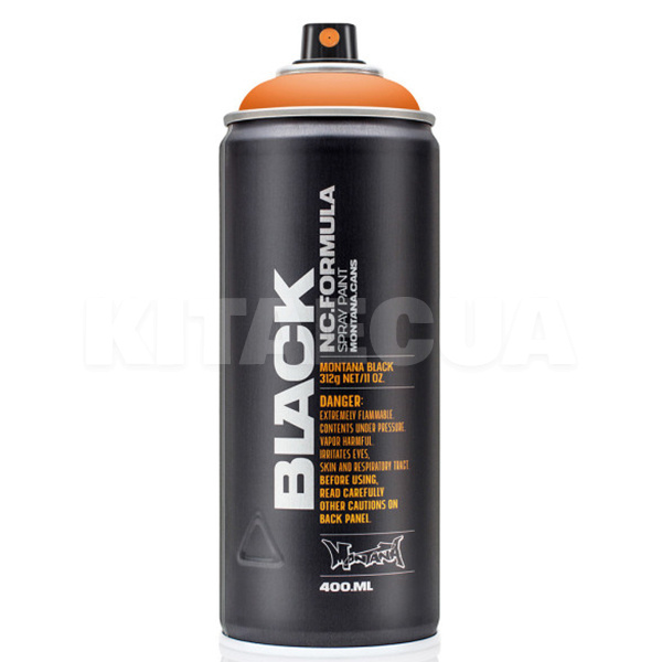 Краска декоративная нитро-комби 400мл P2000 "мощный оранжевый" матовая Black MONTANA (352195-MONTANA)
