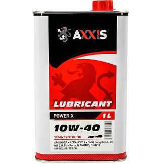 Масло моторное полусинтетическое 1л 10W-40 Power Х AXXIS