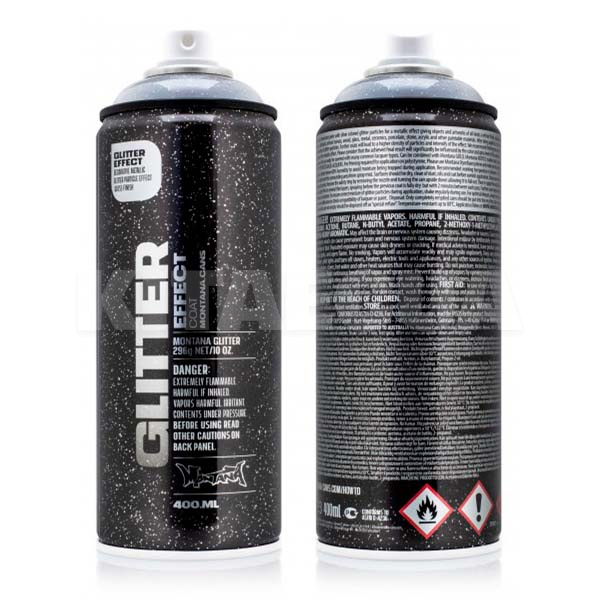 Лак глянсовий 0.4л сріблястий Effect Silver Glitter MONTANA (415425-MONTANA)