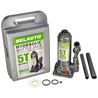 Домкрат гідравлічний пляшковий до 5т (180мм-340мм) пластиковий кейс BELAUTO