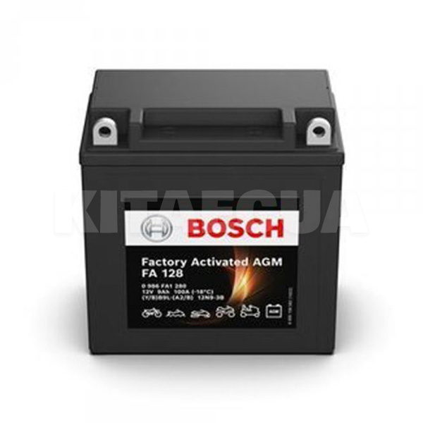 Мото аккумулятор FA 128 9Ач 100А "+" справа Bosch (0 986 FA1 280)