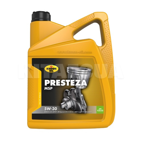 Моторное масло синтетическое 5л 5W-30 PRESTEZA MSP KROON OIL (KL 33229)