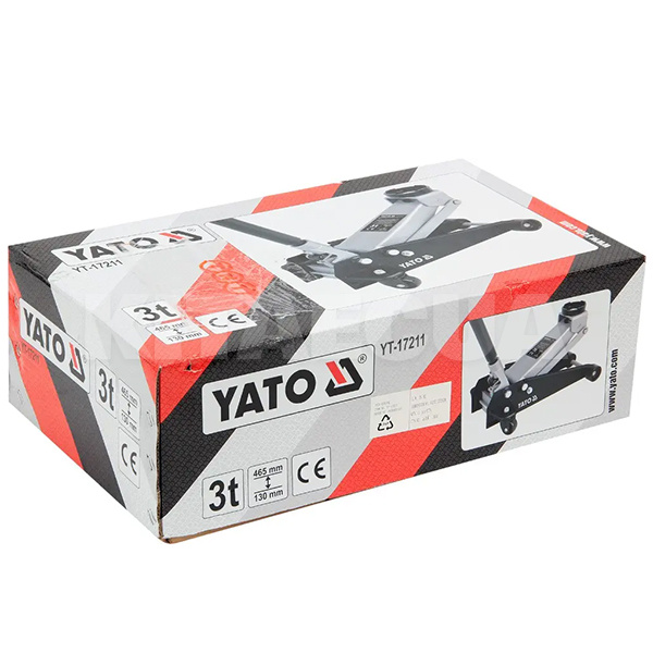 Домкрат гидравлический подкатной 3т (130мм-465мм) YATO (YT-17211) - 2