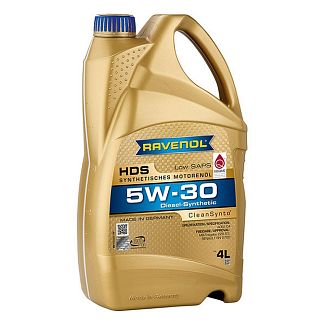 Масло моторное синтетическое 4л 5w-30 hds RAVENOL