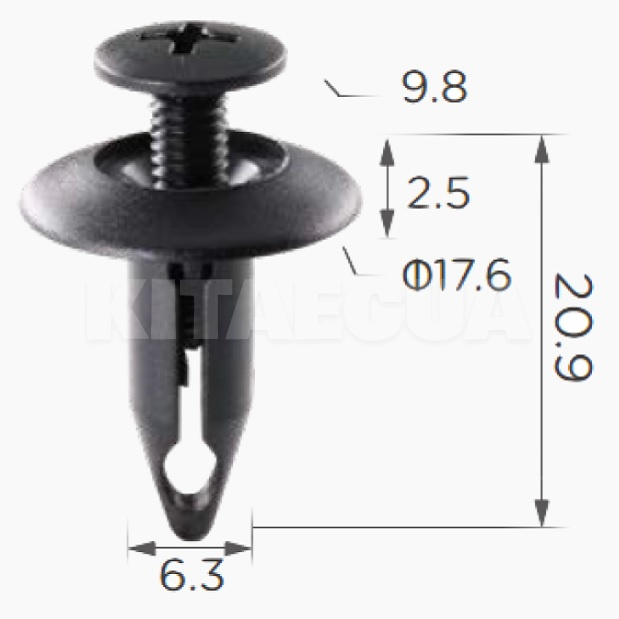 Кліпса-закрутка на GM / Ford (компл 10 шт) Clipss (0507) - 2