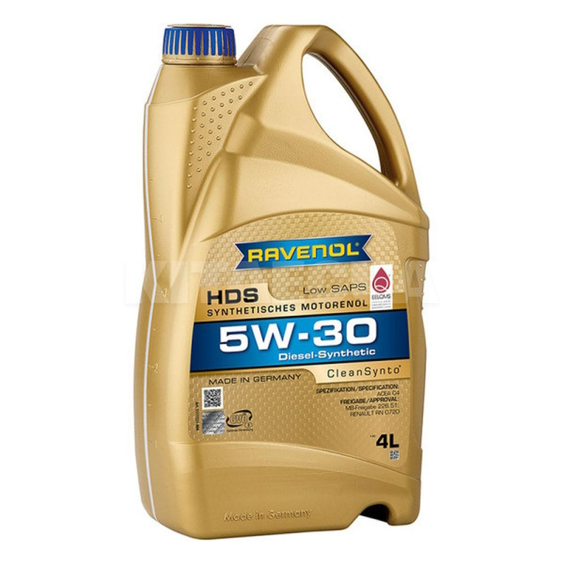 Масло моторне синтетичне 4л 5w-30 hds RAVENOL (RAV HDS SAE 5W30 4L)