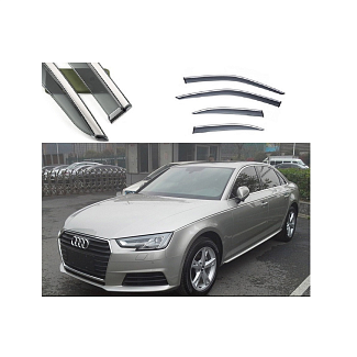 Дефлекторы окон (ветровики) молдинг из нержавеющей стали 3D на Audi A4L (2017-2020) 4 шт. FLY