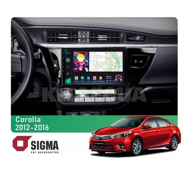 Штатна магнітола PRO 10464 4+64 Gb 10 Toyota Corolla 11 2012-2016 (B) SIGMA4car (40178)