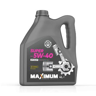 Масло моторное синтетическое 4л 5W-40 Super SN/CF MAXIMUM