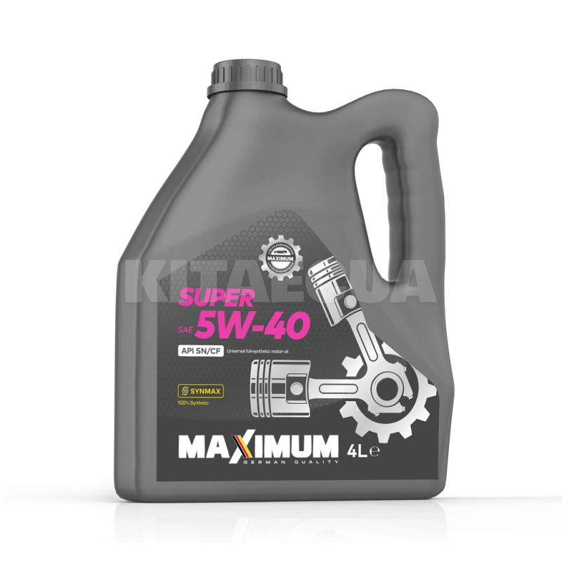 Масло моторное синтетическое 4л 5W-40 Super SN/CF MAXIMUM (Super 5W40 SN/CF_4л)