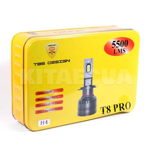 LED лампа для авто T8 PRO H4 55W 6000K (комлпект) TBS Design (00-00019921) - 2