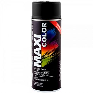 Краска-эмаль черная 400мл универсальная декоративная MAXI COLOR