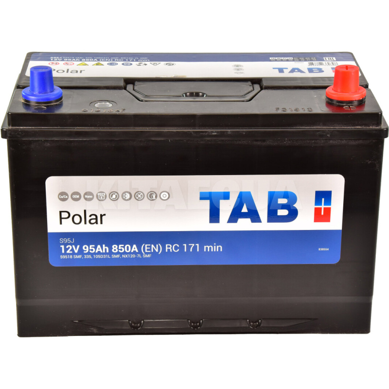 Аккумулятор автомобильный 95Ач 850А "+" справа TAB (TAB POLAR 95 JIS) - 2