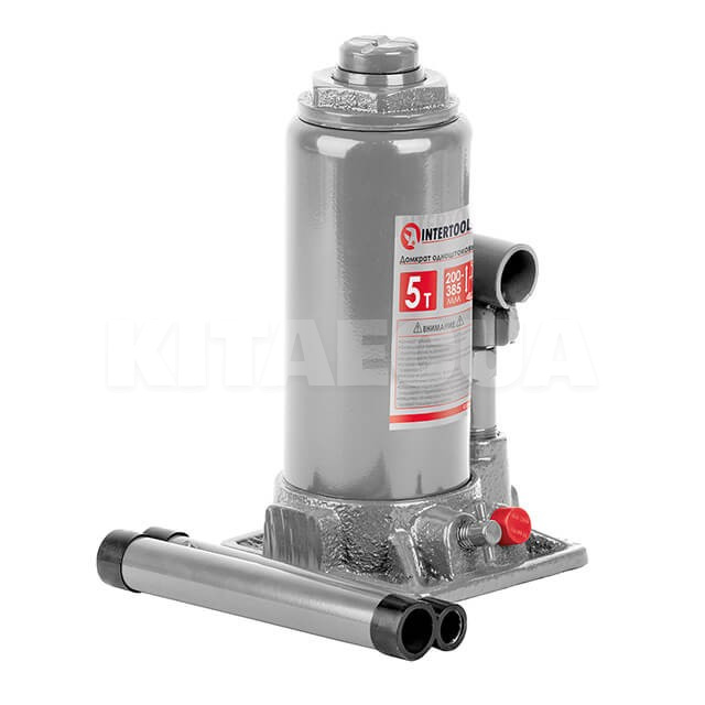 Домкрат гидравлический бутылочный до 5т -200-385 мм Intertool (GT0023)