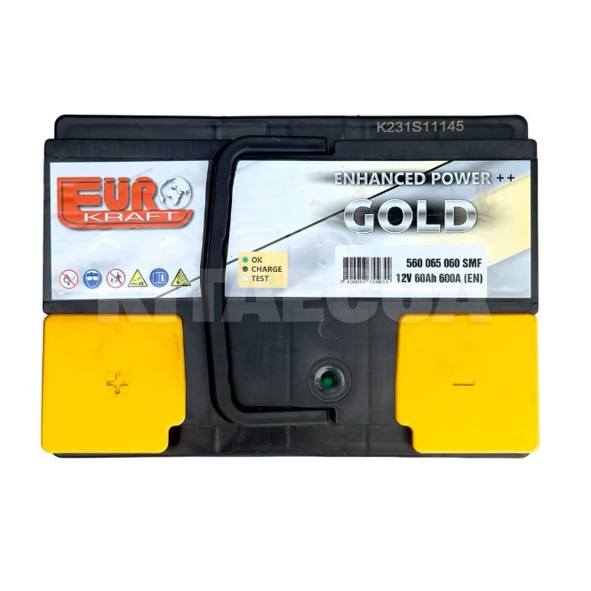 Аккумулятор автомобильный 60ч 600А "+" слева EUROKRAFT (СТ-00159336) - 2