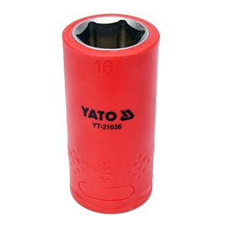 Головка торцевая 6-гранная 16 мм 1/2" 55/38 мм диэлектрическая YATO
