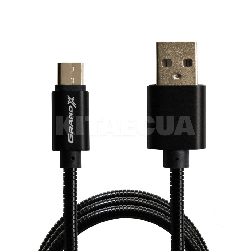 Кабель USB - Type-C 2.1A 1м черный Grand-X (MC-01B)