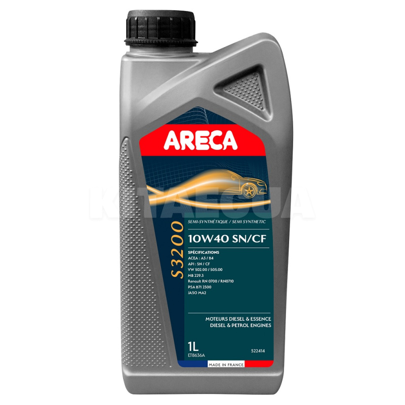 Масло моторное полусинтетическое 1л 10W-40 S3200 ARECA (052241)