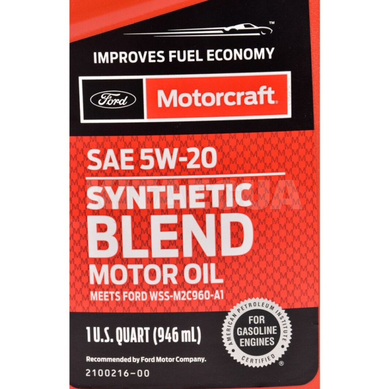 Масло моторне синтетичне 0.946л 5W-20 Motor Oil Motorcraft (XO5W20Q1SP) - 5